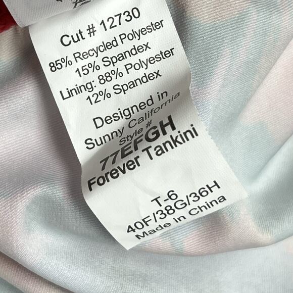 Sunsets Tankini Top 38G Hummingbird Cove NWT $106 Adjustable Strap Underwire - Picture 11 of 14